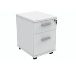 Polaris 2 Drawer Mobile Under Desk Pedestal 404x500x595mm Arctic White KF77886