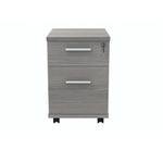 Polaris 2 Drawer Mobile Under Desk Pedestal 404x500x595mm Alaskan Grey Oak KF77888