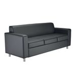 Jemini Iceberg 3 Seater Sofa 1930x750x800mm Polyurethane Black KF78026