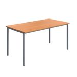 5 Star Modara Multipurpose Table 1500x800x730mm Beech/Silver KF78095