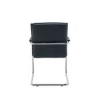 Titan Stratus Tuscany Medium Back Visitor Chair Leather Look Black/Chrome KF78702