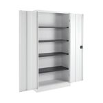 Talos Double Door Stationery Cupboard 920x420x1790mm White KF78755