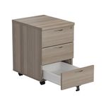 Jemini 3 Drawer Mobile Pedestal 400x500x595mm Grey Oak KF78945