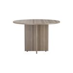 Jemini Round Meeting Table 1100x1100x730mm Grey Oak KF78959