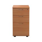 Jemini 3 Drawer Desk High Pedestal 404x600x730mm Beech KF79738