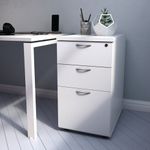 First 3 Drawer Desk High Pedestal 404x800x730mm White KF79932