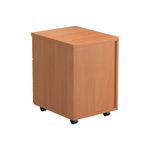 First 3 Drawer Mobile Pedestal 400x500x595mm Beech KF79991