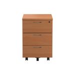 First 3 Drawer Mobile Pedestal 400x500x595mm Beech KF79991