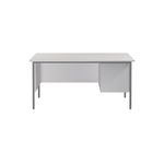 Serrion Rectangular 2 Drawer Pedestal 4 Leg Desk 1500x750x730mm White KF800059