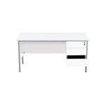 Serrion Rectangular 3 Drawer Pedestal 4 Leg Desk 1500x750x730mm White KF800071