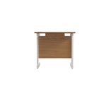 Jemini Single Rectangular Desk 800x600x730mm Nova Oak/White KF800363