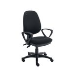 Two Lever Sheaf Operator Chair Black with Fixed Arms KF800371
