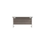 Jemini Single Rectangular Desk 1200x600x730mm Grey Oak/White KF800475