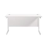 Jemini Single Rectangular Desk 1200x600x730mm White/White KF800497