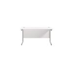 Jemini Single Rectangular Desk 1400x600x730mm White/Silver KF800559