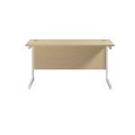 Jemini Single Rectangular Desk 1400x600x730mm Maple/White KF800620