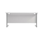 Jemini Single Rectangular Desk 1600x600x730mm White/Silver KF800676