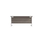 Jemini Single Rectangular Desk 1600x600x730mm Grey Oak/White KF800719
