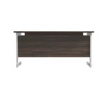 Jemini Single Rectangular Desk 1600x600x730mm Dark Walnut/White KF800750