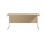 Jemini Single Rectangular Desk 1800x600x730mm Maple/White KF800862