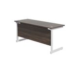 Jemini Single Rectangular Desk 1800x600x730mm Dark Walnut/White KF800878