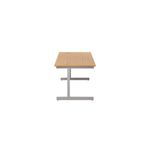 Jemini Single Rectangular Desk 1200x800x730mm Nova Oak/Silver KF801020