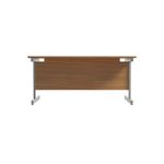 Jemini Single Rectangular Desk 1600x800x730mm Nova Oak/Silver KF801263