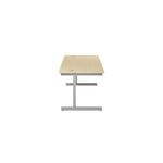 Jemini Single Rectangular Desk 1600x800x730mm Maple/Silver KF801285