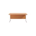 Jemini Single Rectangular Desk 1600x800x730mm Beech/White KF801306