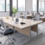 Jemini Single Rectangular Desk 1600x800x730mm Beech/White KF801306