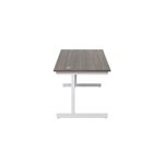 Jemini Single Rectangular Desk 1600x800x730mm Grey Oak/White KF801312