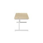 Jemini Single Rectangular Desk 1600x800x730mm Maple/White KF801347