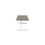 Jemini Single Rectangular Desk 1600x800x730mm Dark Walnut/White KF801353
