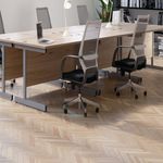 Jemini Single Rectangular Desk 1800x800x730mm Beech/Silver KF801369