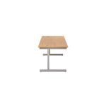 Jemini Single Rectangular Desk 1800x800x730mm Nova Oak/Silver KF801381