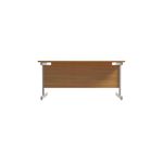 Jemini Single Rectangular Desk 1800x800x730mm Nova Oak/Silver KF801381