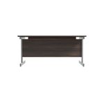 Jemini Single Rectangular Desk 1800x800x730mm Dark Walnut/Silver KF801418