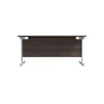 Jemini Single Rectangular Desk 1800x800x730mm Dark Walnut/White KF801471