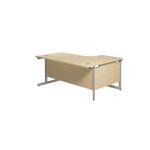 Jemini Radial Left Hand Cantilever Desk 1600x1200x730mm Maple/Silver KF801762