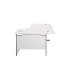 Jemini Radial Right Hand Cantilever Desk 1600x1200x730mm White/Silver KF801811