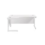Jemini Radial Left Hand Cantilever Desk 1600x1200x730mm Nova Oak/White KF801874