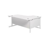 Jemini Radial Left Hand Cantilever Desk 1600x1200x730mm Nova Oak/White KF801874