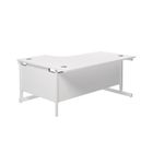 Jemini Radial Right Hand Cantilever Desk 1600x1200x730mm White/White KF801936
