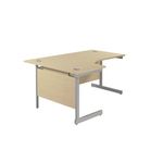 Jemini Radial Left Hand Cantilever Desk 1800x1200x730mm Maple/Silver KF802004