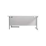 Jemini Radial Right Hand Cantilever Desk 1800x1200x730mm White/Silver KF802051
