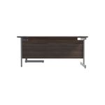 Jemini Radial Right Hand Cantilever Desk 1800x1200x730mm Dark Walnut/Silver KF802073