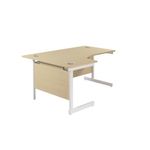 Jemini Radial Left Hand Cantilever Desk 1800x1200x730mm Maple/White KF802122