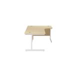 Jemini Radial Right Hand Cantilever Desk 1800x1200x730mm Maple/White KF802185