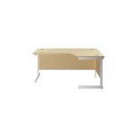 Jemini Radial Right Hand Cantilever Desk 1800x1200x730mm Maple/White KF802185
