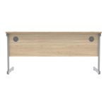 Astin Rectangular Single Upright Cantilever Desk 1600x600x730mm Canadian Oak/Silver KF803037